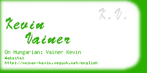 kevin vainer business card
